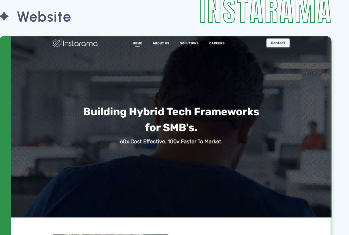 Instarama The marketing site we built for a productized dev shop