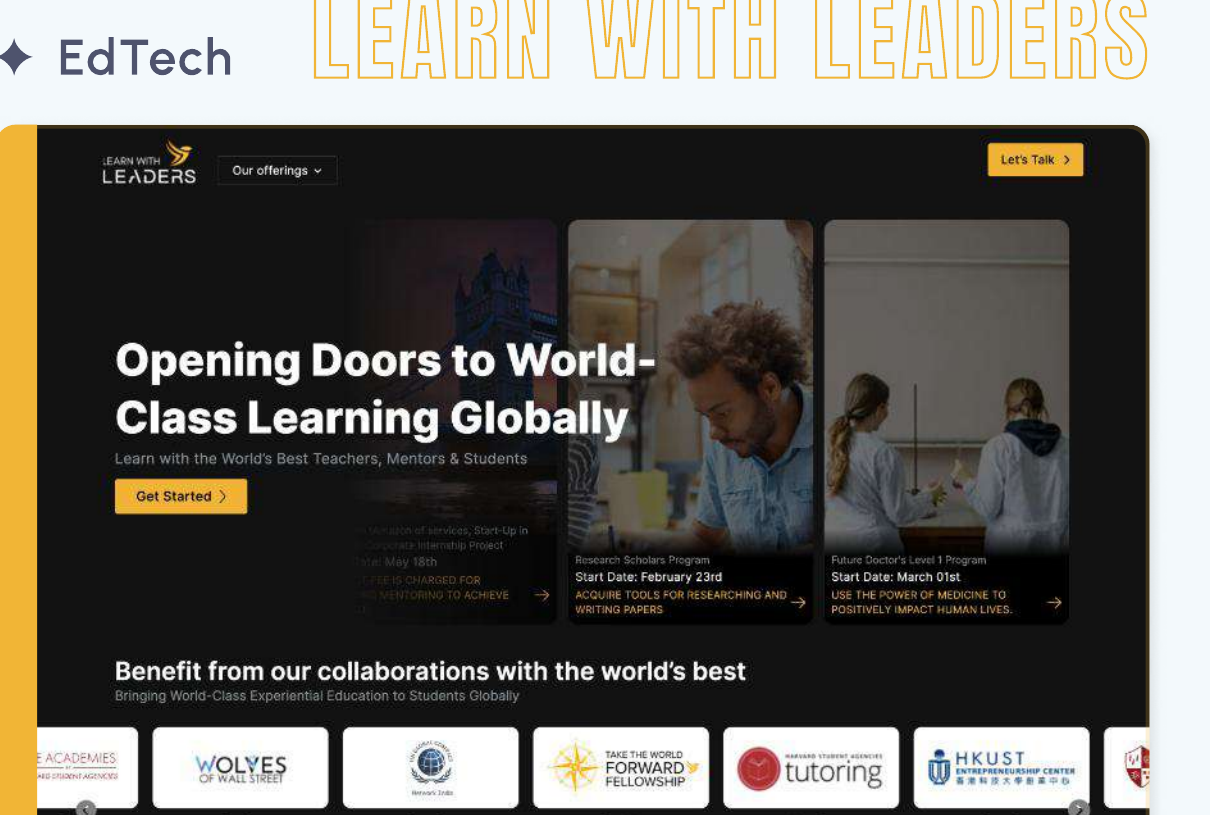 Learn with Leaders Program catalog and CMS site we built