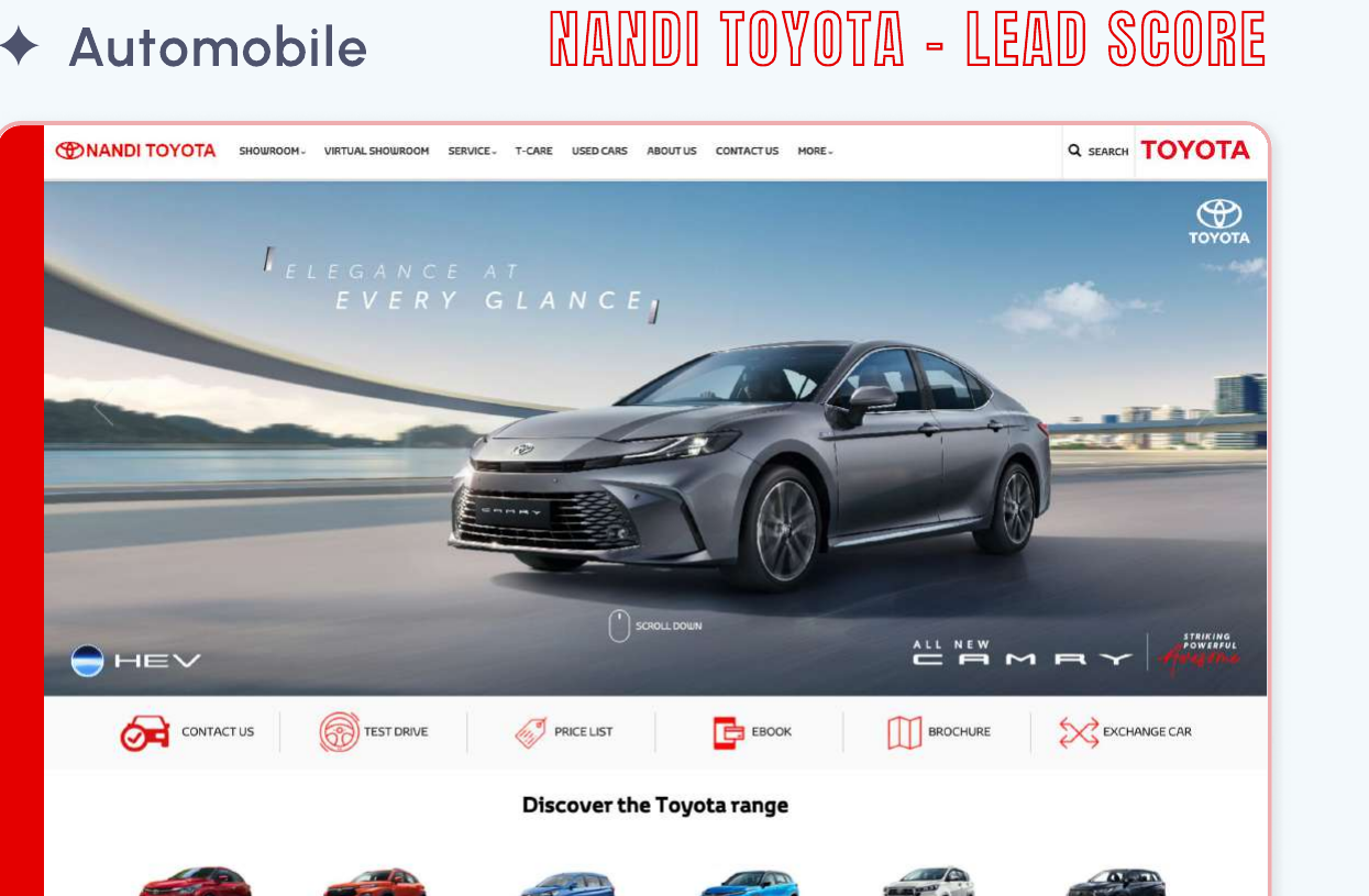 Nandi Toyota — Lead Score The trade-in pricing app we built for a Toyota dealer